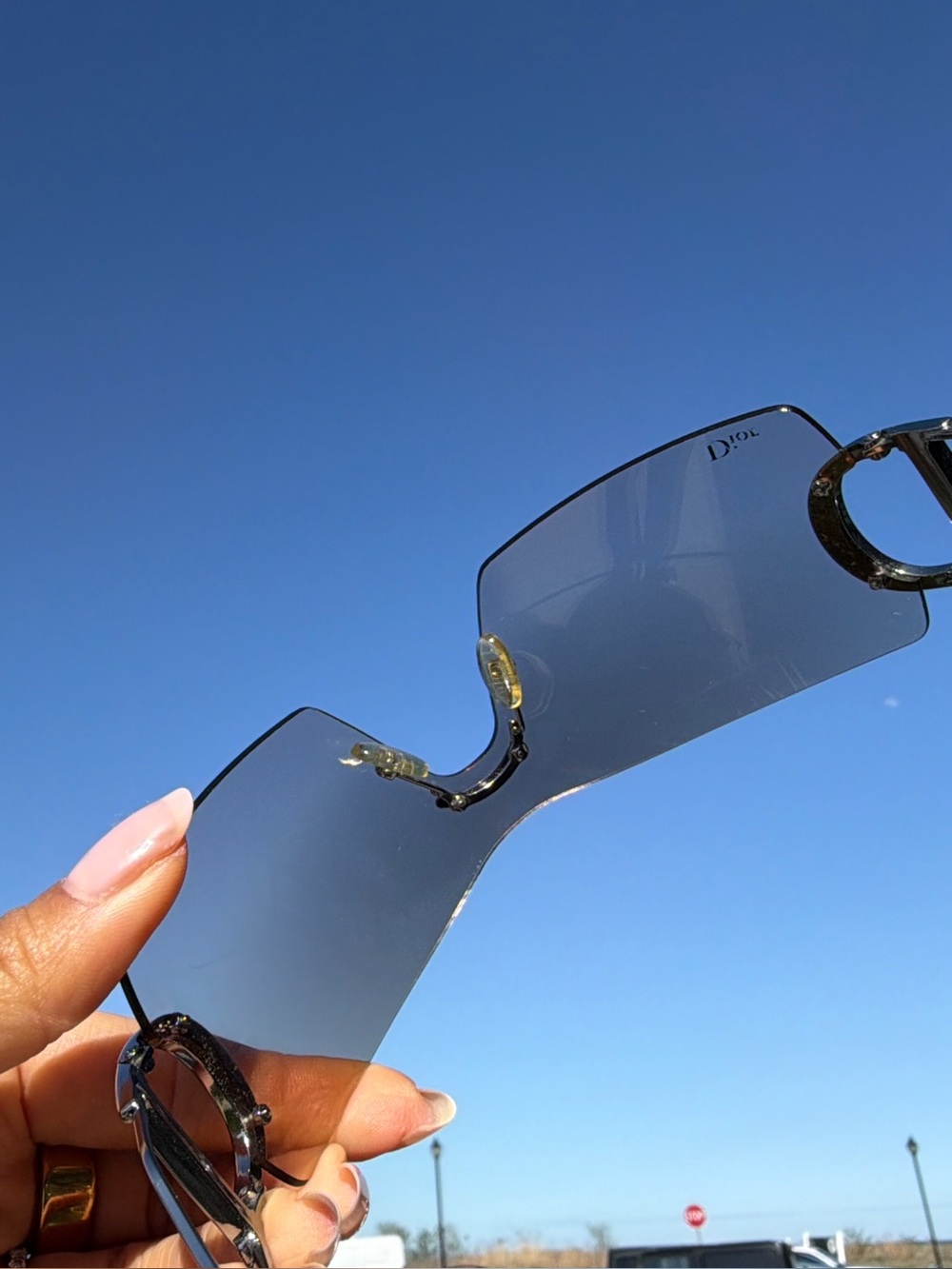 Dior Women's Shield rimless Sunglasses in Brown Gradient vintage - Picture 9 of 13